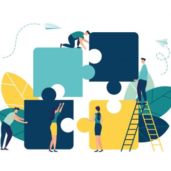 Business,Concept.,Team,Metaphor.,People,Connecting,Puzzle,Elements.,Vector,Illustration